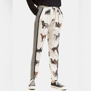 Stella McCartney Dog Print 100% Silk Pants size 0